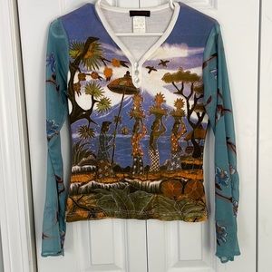 Vintage Custo Barcelona v-neck shirt